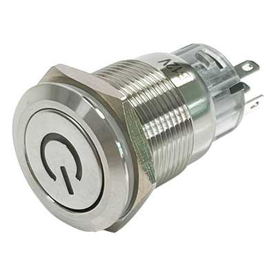 19MM Metal Button With Power Logo