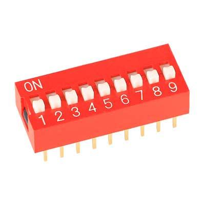 9 position DIP Switch Red