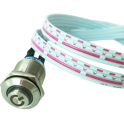 12mm Wired Metal Power Button Switch