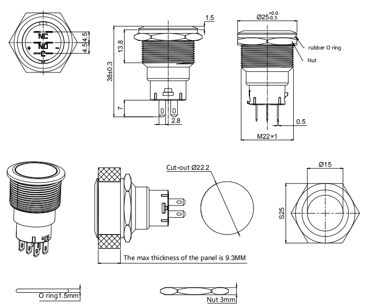 22MM Metal Button Switch