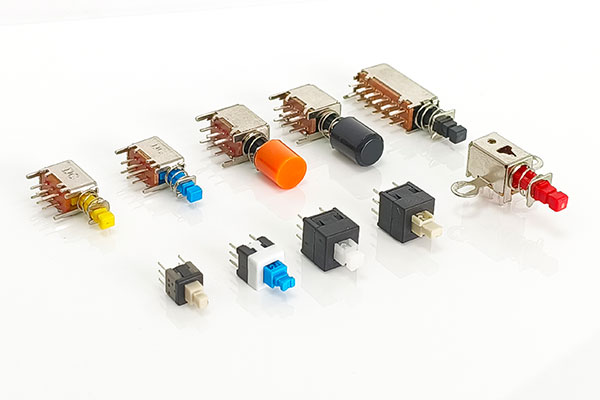 right angle DPDT push button switch